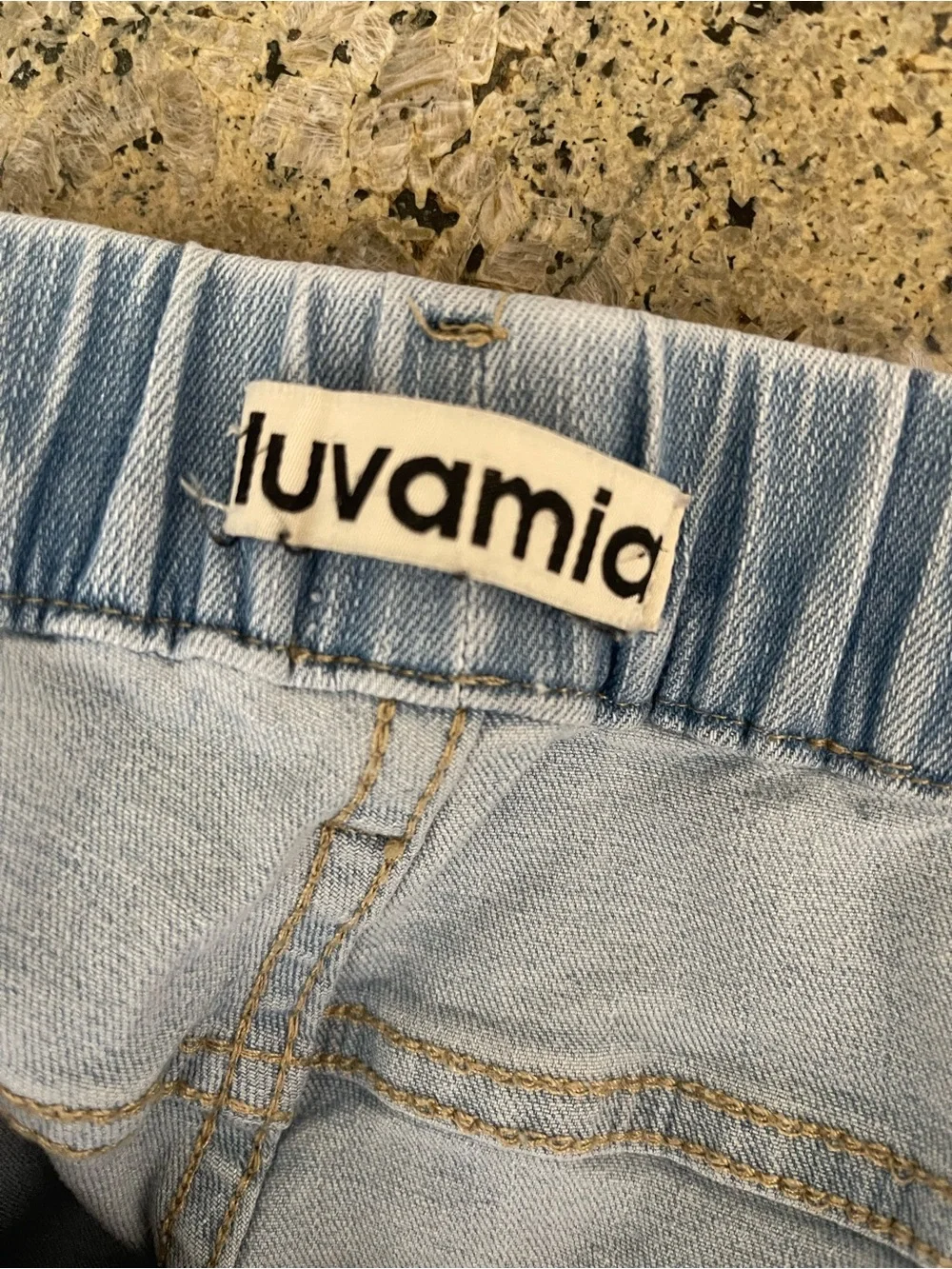 Plus Size Light Blue Denim Bermuda Shorts with Elastic Waist XL (16-18)